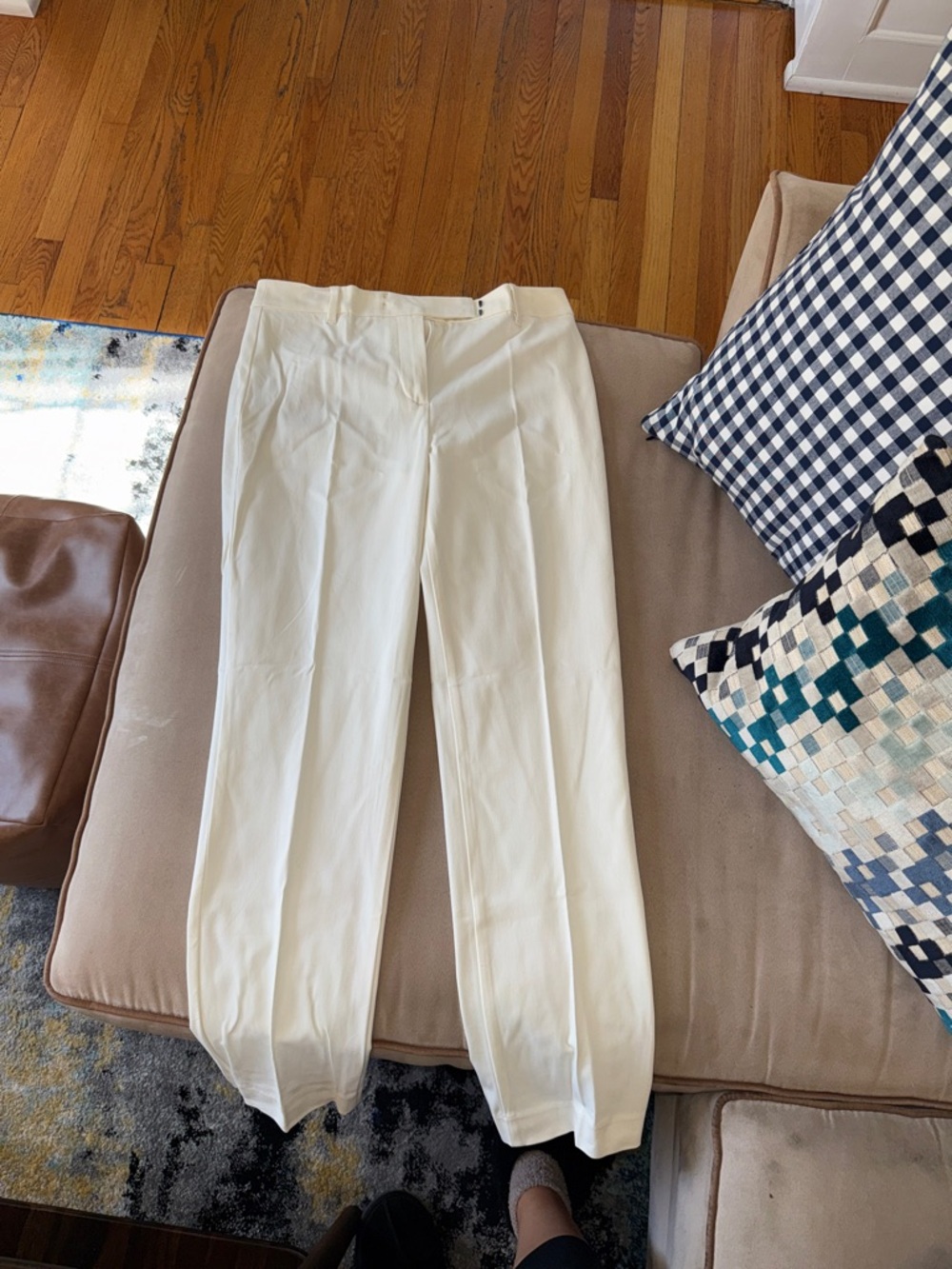 Talbots White Straight-Leg Dress Pants